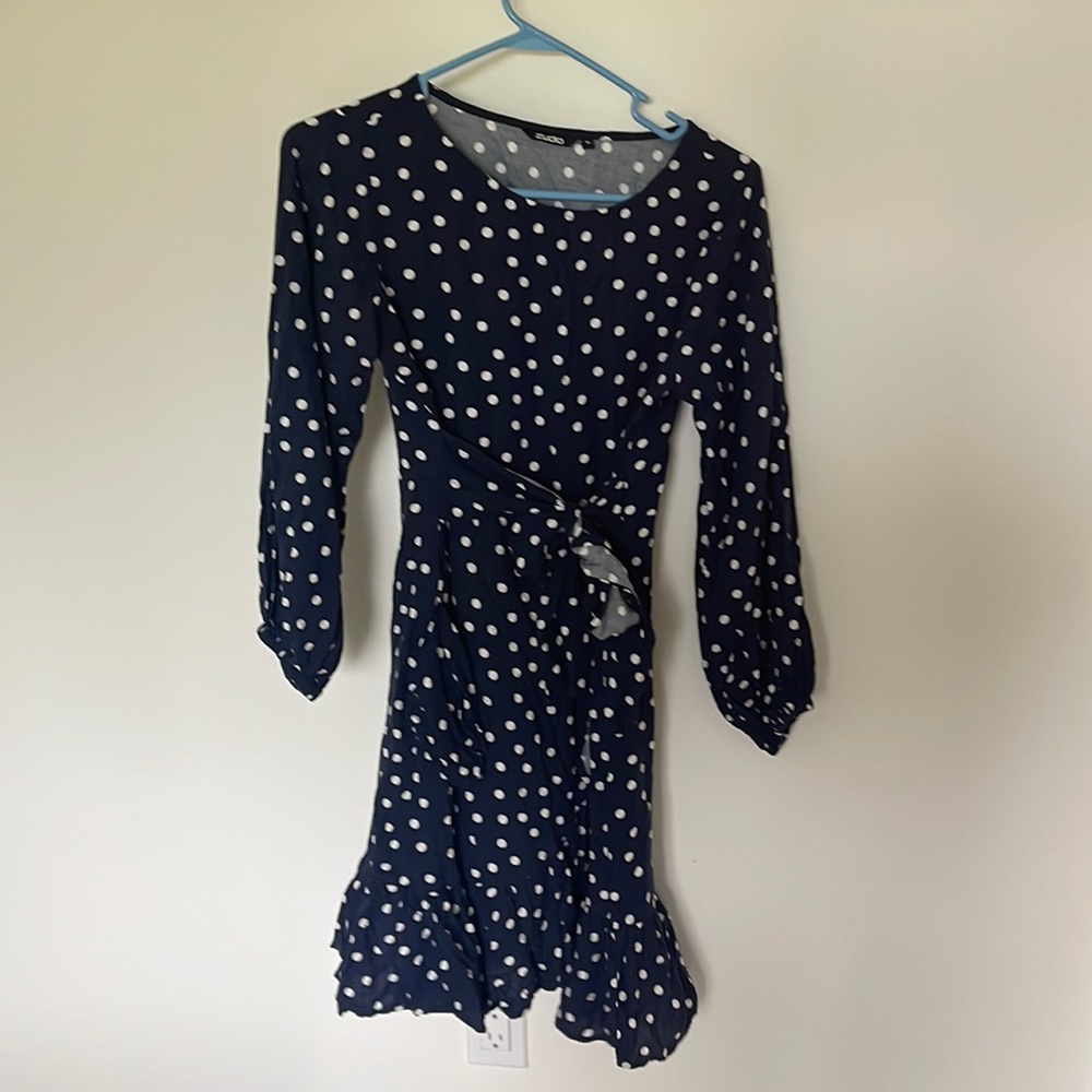 Polka dot wrap dress